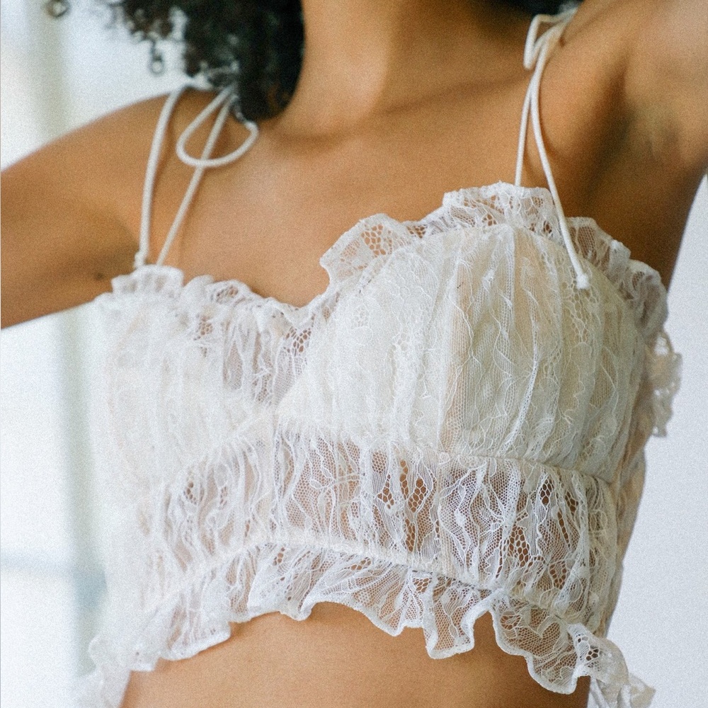 FOR LOVE & LEMONS
White Jules Crop Top, NWT